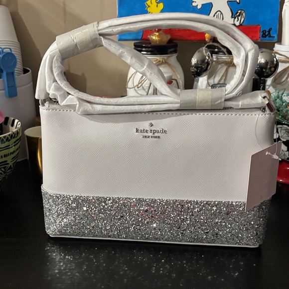 Kate Spade small Gray and Silver Glitter bag - Picture 1 of 5